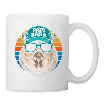 Biber mit Retro Cap und Sonnenbrille - Tasse - Weiß - Rechts