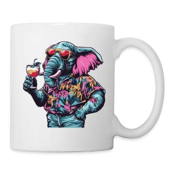 Été de la bande dessinée Elephant - Mug blanc - blanc - Droite