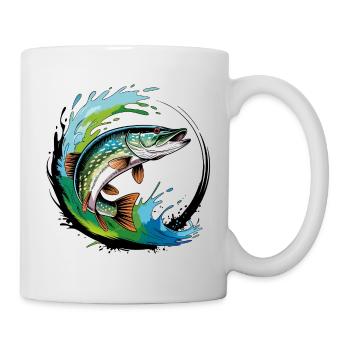 Pêche au brochet - Mug blanc - blanc - Droite