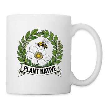 Plant Native Bee and Coneflower Pollinator Garden - Mug - white - Right