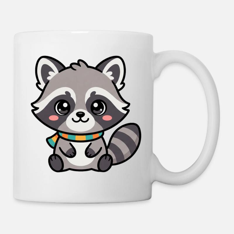 Kuschelraccoon mit Schal - Tasse - Weiß