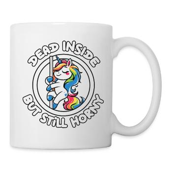 Rainbow Unicorn Pole Dance Dead inside horny - Tasse - Weiß - Rechts