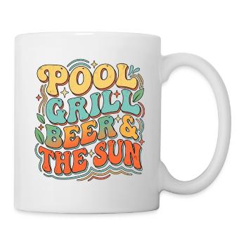 Bier Poolparty - Tasse - Weiß - Rechts