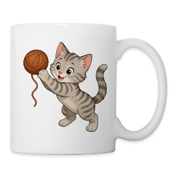 Kitten with wool - Mug - white - Right