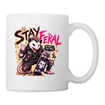 Stay_Feral_Punk_Possum_Skate_Design - Mug - white - Right