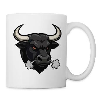 Dunkler Stier Rauchstoß - Tasse - Weiß - Rechts