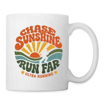 Ultra course - Courir Ensoleil, Courir Loin - Mug blanc - blanc - Droite