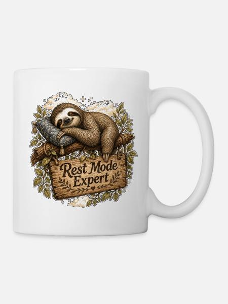 Rest Mode Expert Faultier - Tasse - Weiß