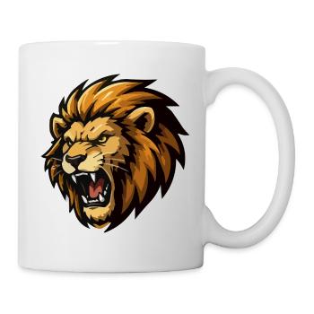 dessin animé de lion - Mug blanc - blanc - Droite