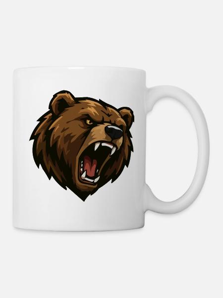 Braunbär Cartoon - Tasse - Weiß