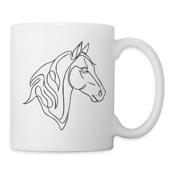 Minimalist Horse Line Art Elegant Line Design - Mug - white - Right