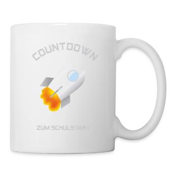 Countdown zum Schulstart Rakete mit weißen Sternen - Tasse - Weiß - Rechts