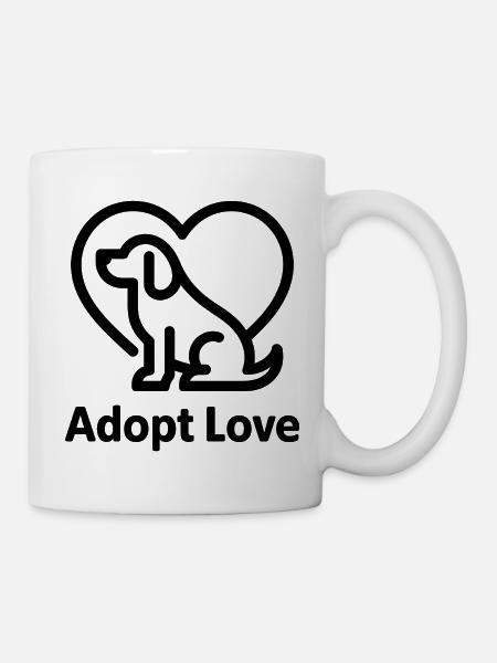 Adopt Love Paw Heart - Mug - white