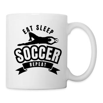 EAT SLEEP SOCCER REPEAT  - Mug - white - Right