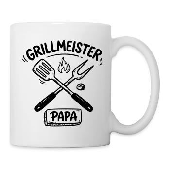 Grillmeister Papa Vatertag Grillen Männer - Tasse - Weiß - Rechts