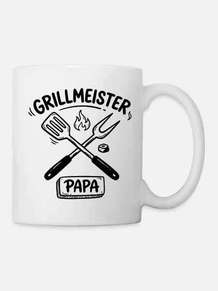 Grillmeister Papa Vatertag Grillen Männer - Tasse - Weiß
