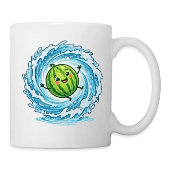 Éclaboussures de pastèque, ambiances de piscine d’été, mesdames - Mug blanc - blanc - Droite