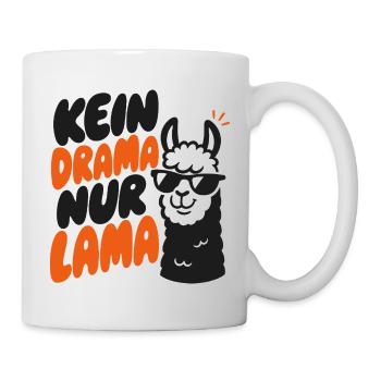 Kein Drama Nur Lama Lustiges Lama - Tasse - Weiß - Rechts