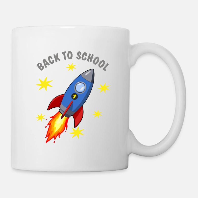 Rocket with Yellow Stars – Back to School - Mug - white