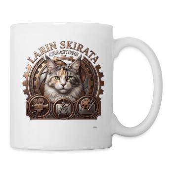 Steampunk Cat Portrait with Gears - Mug - white - Right