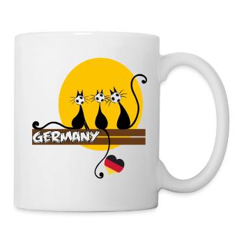 Katzen gucken  Fußball - Tasse - Weiß - Rechts