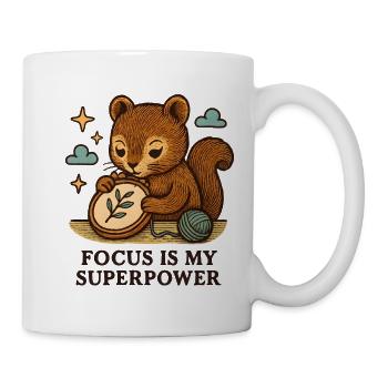Fokus ist meine Superkraft – Eichhörnchen - Tasse - Weiß - Rechts