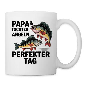 Papa und Tochter – Perfekter Tag am Wasser - Tasse - Weiß - Rechts