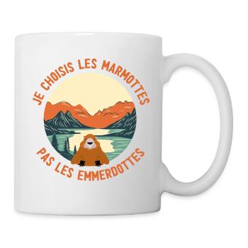Marmottes du lac: choix paisible - Mug blanc - blanc - Droite