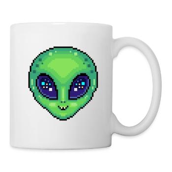 Cute Alien Kawaii Pixel Art Style - Mug - white - Right
