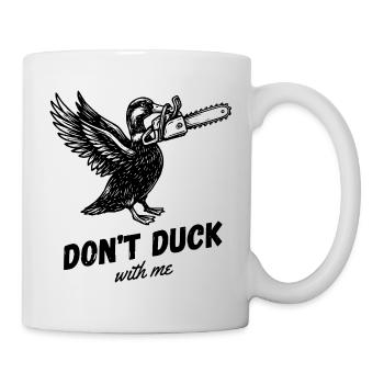 Ente Kettensäge Wasservogel Erpel Lustig Sarkasmus - Mug blanc - blanc - Droite