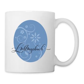 Favorite Book Flower Ornament Blue - Mug - white - Right