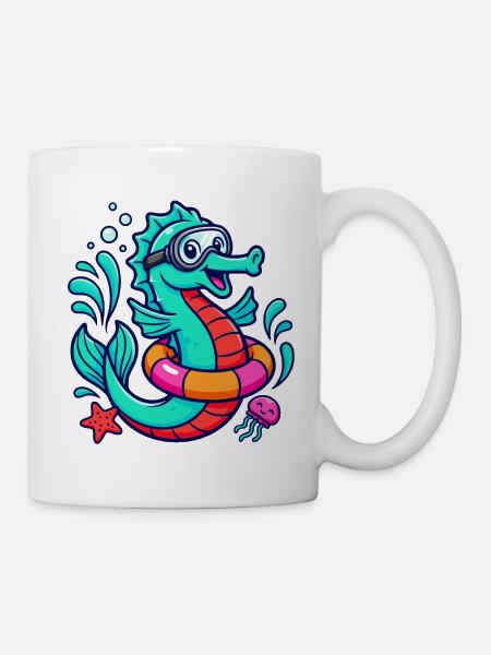 Cooles Seepferd - Tasse - Weiß
