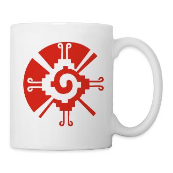 Solar Geometric Pattern (Red) - Mug - white - Right