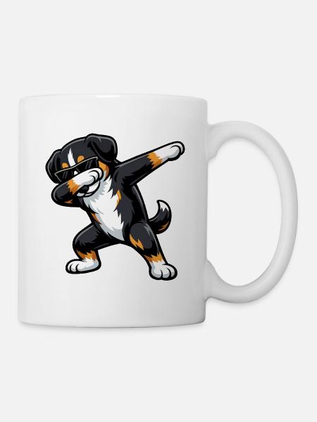 Dabbing Entlebucher Mountain Dog - Mug - white