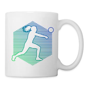 Die Ballsportlerinnen und Fistball passen zusammen - Tasse - Weiß - Rechts