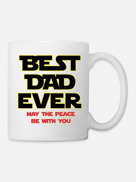 Bester Vater aller Zeiten Neon-Umrisse - Tasse - Weiß