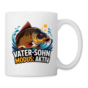 Vater-Sohn Modus Aktiv Fischdesign - Tasse - Weiß - Rechts