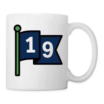 Loch 19 Golffahne Golfclub Herrenausflug Bier - Tasse - Weiß - Rechts