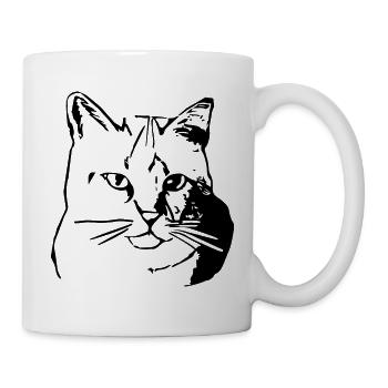 Wunderschöner Kater Europäisch Kurzhaar - Tasse - Weiß - Rechts