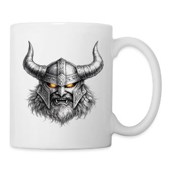 Wikinger-Kriegerhelm-Emblem - Tasse - Weiß - Rechts