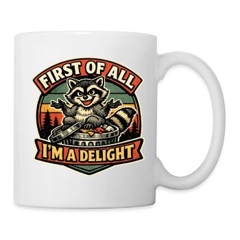 Waldtier Raccoon: Ich bin eine Freude - Tasse - Weiß - Rechts
