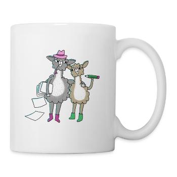 2 Lustige Lama Freunde - Tasse - Weiß - Rechts