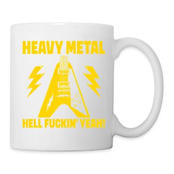 Heavy Metal Hell yes Gitarrenkunst - Tasse - Weiß - Rechts