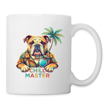 Pop Art English Bulldog Holiday Beach - Mug - white - Right