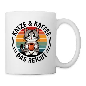 Katze Kaffee - Tasse - Weiß - Rechts