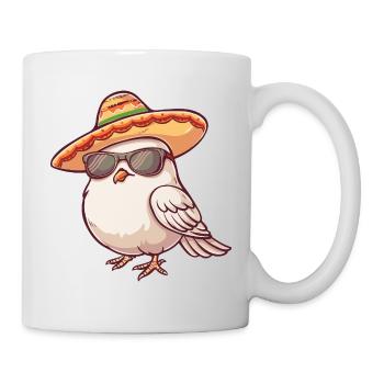 Taube Vogel Lustig Sombrero - Tasse - Weiß - Rechts