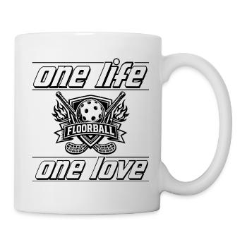 Floorball , one Life one Love - Tasse - Weiß - Rechts