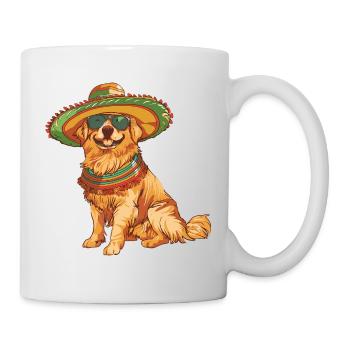Chien Golden Retriever Sombrero - Mug blanc - blanc - Droite