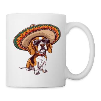 Beagle Hund Lustig Sombrero - Tasse - Weiß - Rechts