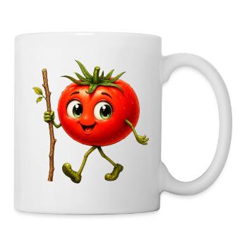 Tomate avec bâton - Mug blanc - blanc - Droite